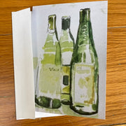 'Bordeaux Blanc Bottles' 10 Blank Cards (with envelopes)