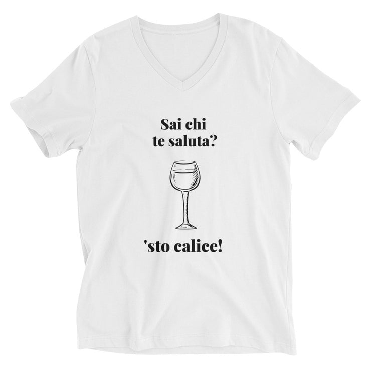"Sai Chi Te Saluta" T-shirt unisex a maniche corte con scollo a V